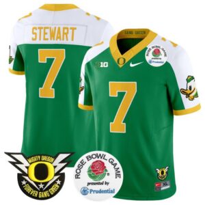 Evan Stewart  #7 Oregon Ducks  2024 Rose Bowl Green Alternate