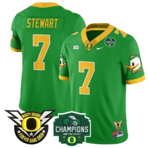Evan Stewart  #7 Oregon Ducks 2024 Big Ten Champions  Green