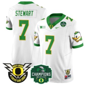 Evan Stewart  #7 Oregon Ducks 2024 Big Ten Champions  White