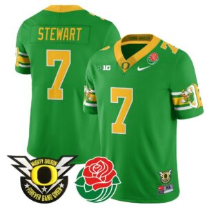 Evan Stewart  #7 Oregon Ducks 2024 Rose Bowl Patch  Green