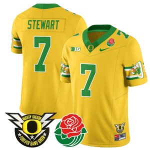 Evan Stewart  #7 Oregon Ducks 2024 Rose Bowl Patch  Yellow