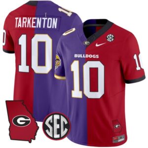 Fran Tarkenton  #10 Georgia Bulldogs Split Vapor  Stitched
