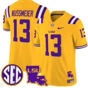 Garrett Nussmeier  #13 LSU Tigers 2024  College  Stitched Gold
