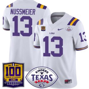 Garrett Nussmeier  #13 LSU Tigers Texas Bowl Patch  White