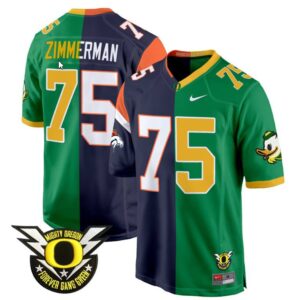 Gary Zimmerman  #75 Oregon Ducks Split Game College  All Stitched