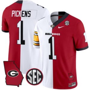 George Pickens  #1 Georgia Bulldogs Split Vapor  Stitched