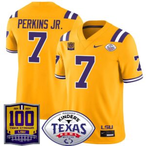 Harold Perkins Jr  #7 LSU Tigers Texas Bowl Patch  Gold