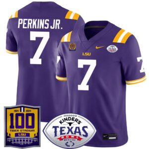 Harold Perkins Jr  #7 LSU Tigers Texas Bowl Patch  Purple