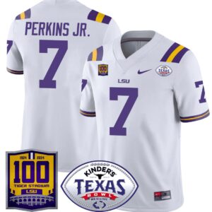 Harold Perkins Jr  #7 LSU Tigers Texas Bowl Patch  White