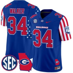 Herschel Walker  #34 Georgia Bulldogs American Style Vapor   Stitched Royal