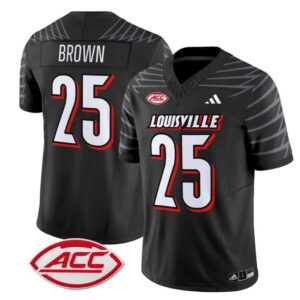 Isaac Brown  #25 Louisville Cardinals Vapor  Stitched Black