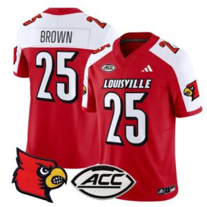 Isaac Brown  #25 Louisville Cardinals Vapor  Stitched Red Alternate