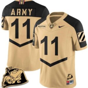 Isaiah Alston  #11 Army Black Knights   Stitched Gold Alternate