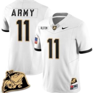 Isaiah Alston  #11 Army Black Knights  Rocky  Stitched White