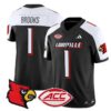 Ja'Corey Brooks  #1 Louisville Cardinals Vapor  Stitched Black Alternate