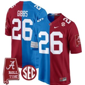 Jahmyr Gibbs  #26 Alabama Crimson Tide Split  Game Stitched