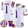 Ja'Marr Chase  #1 LSU Tigers 2024  College  Stitched White