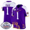 Ja'Marr Chase  #1 LSU Tigers 2024 Texas Bowl  Purple Alternate