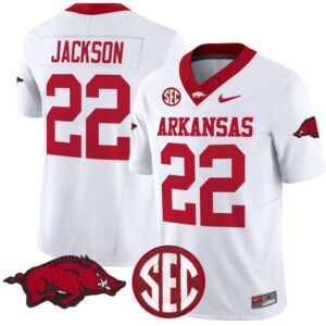 Ja'Quinden Jackson  #22 Arkansas Razorbacks Vapor  College  Stitched White
