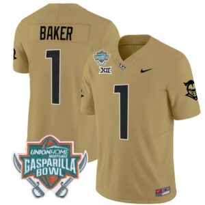 Javon Baker  #1 UCF Knights Unionhome Patch Vapor  Stitched Gold