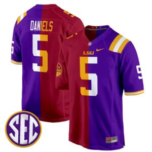 Jayden Daniels  #5 LSU Tiger Split Game College  All Stitched
