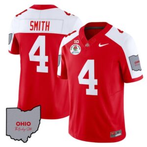 Jeremiah Smith  #4 Ohio State Rose Bowl Patch  V3  Red Alternate