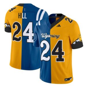 Jerry Hill  #24 Wyoming Cowboys Split Vapor   Stitched