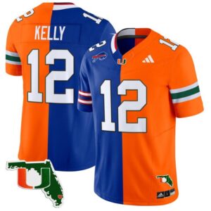 Jim Kelly  #12 Miami Hurricanes Split Vapor   Stitched