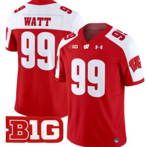 JJ Watt  #99 Wisconsin Badgers Vapor  Stitched Red Alternate