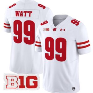 JJ Watt  #99 Wisconsin Badgers Vapor  Stitched White