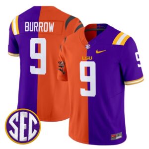 Joe Burrow  #9 LSU Tiger Split Vapor  V2  All Stitched