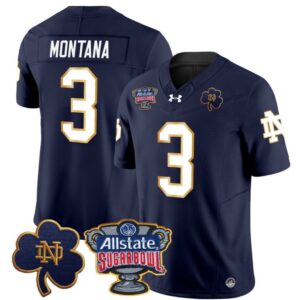 Joe Montana  #3 Notre Dame 2024 Sugar Bowl Patch  Navy