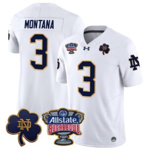 Joe Montana  #3 Notre Dame 2024 Sugar Bowl Patch  White