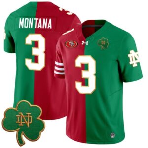 Joe Montana  #3 Notre Dame Fighting Irish Split Vapor  Stitched