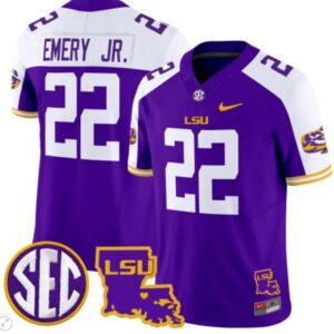 John Emery Jr  #22 LSU Tigers 2024  College  Stitched Purple Alternate