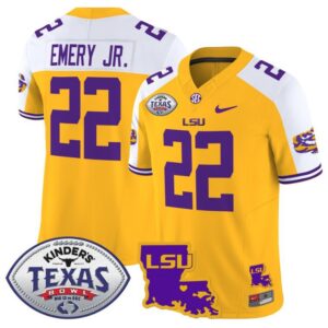John Emery Jr  #22 LSU Tigers 2024 Texas Bowl  Gold Alternate