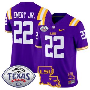 John Emery Jr  #22 LSU Tigers 2024 Texas Bowl  Stitched Purple