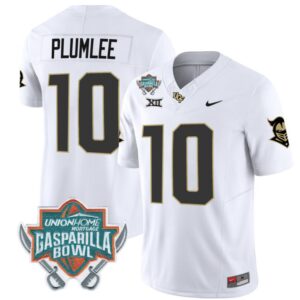 John Rhys Plumlee  #10 UCF Knights Unionhome Patch Vapor  Stitched White