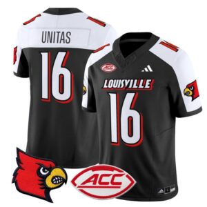 Johnny Unitas  #16 Louisville Cardinals Vapor  Stitched Black Alternate