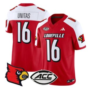 Johnny Unitas  #16 Louisville Cardinals Vapor  Stitched Red Alternate