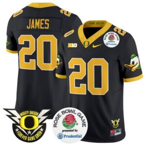 Jordan James  #20 Oregon Ducks  2024 Rose Bowl Stitched Black