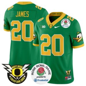 Jordan James  #20 Oregon Ducks  2024 Rose Bowl Stitched Green