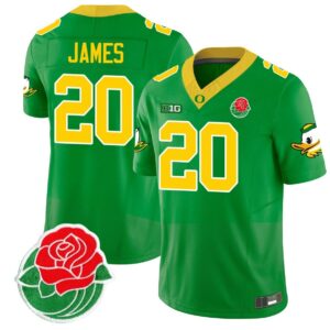 Jordan James  #20 Oregon Ducks Rose Bowl Patch Vapor  Green
