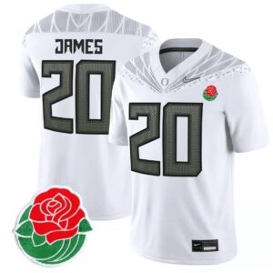 Jordan James  #20 Oregon Ducks Rose Bowl Patch Vapor  White