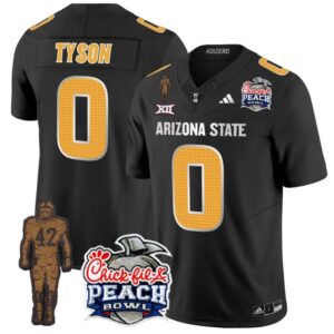 Jordyn Tyson  #0 Arizona State Peach Bowl Patch  V2 Black