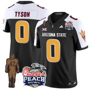 Jordyn Tyson  #0 Arizona State Peach Bowl Patch  V2 Black Alternate