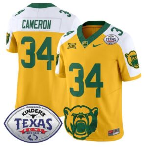 Josh Cameron  #34 Baylor Bears 2024 Texas Bowl  Gold Alternate