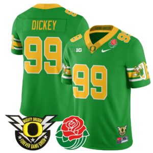 Jurrion Dickey  #99 Oregon Ducks 2024 Rose Bowl Patch  Green