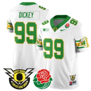Jurrion Dickey  #99 Oregon Ducks 2024 Rose Bowl Patch  White