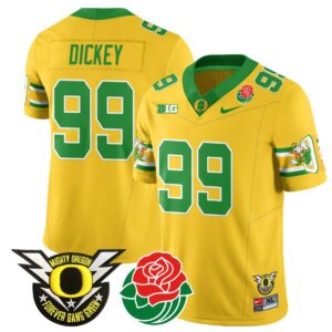 Jurrion Dickey  #99 Oregon Ducks 2024 Rose Bowl Patch  Yellow
